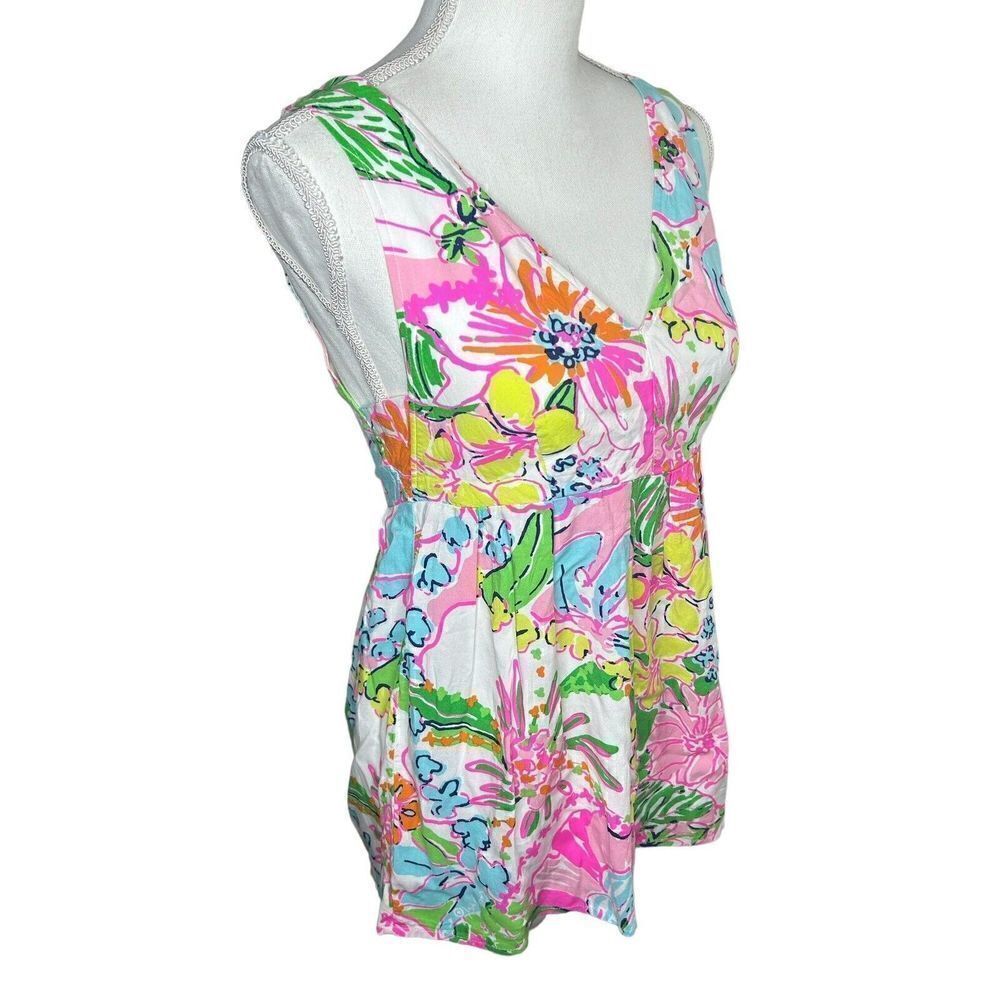 Lilly Pulitzer X Target Bright Floral Babydoll Top Size Small - Picture 2 of 6